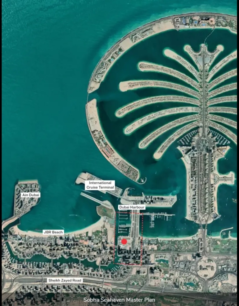Location Sobha SeaHaven at Dubai Harbour, Dubai