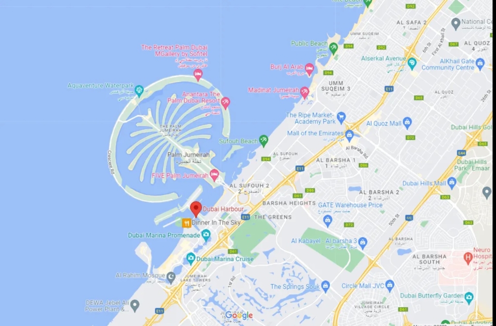 Location map of sobha seahaven