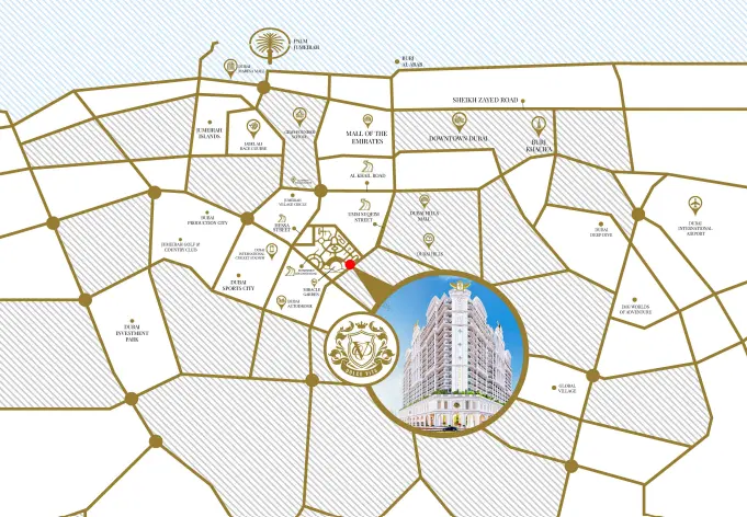 Vincitore Dolce Vita at Arjan, Dubailand loaction map